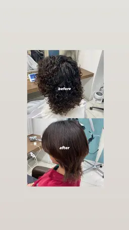 お手入れ簡単❤️‍🔥ボリュームダウンパーマ🌟👍🏾