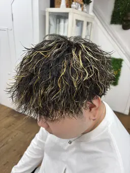 ⭐️メンズカット+ハイライト+特殊パーマ(ツイスパ ツイスト 波巻き)⭐️