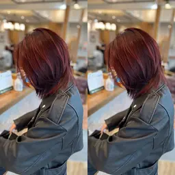 カット＋ブリーチ無しダブルカラー(高発色カラー使用)肩下は＋1000円