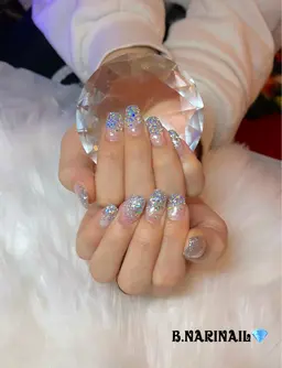 ケア込み💎ワンカラ－、クリアベースラメグラ(追加1カラ－500円)オフあり⭕️※長さだしは別料金