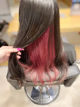 💜インナーカラー(ブリーチ+オンカラー)+カット💜⚠️複雑履歴非対応