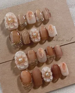 (アートネイル💅)フラワーアート🌸オフ無し、ケヤ込み⭐️