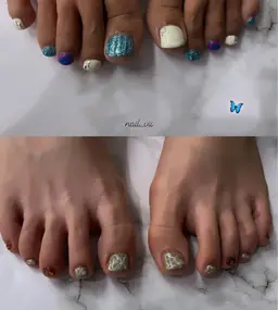 🩵オフなし：定額デザインフットネイル