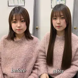 💗エクステメニュー人気No.3💗Aujua2stepトリートメント+シールエクステ80本+毛先カット