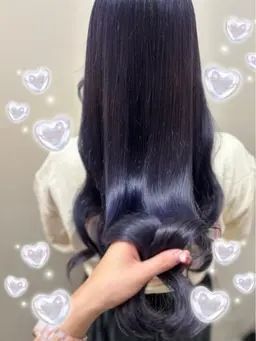 ☀️水トリートメント、シャンプーブロー、コテ巻き、前髪カット🍒🤍