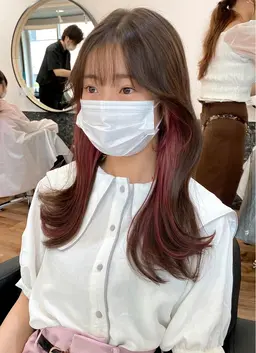 【ミニモ限定】イヤリングカラー＋全体カラー＋トリートメント【インナーカラー】14500円