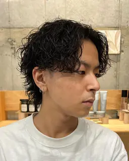 《平日限定》メンズカット+ケアパーマ【波巻きパーマ】