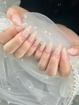 チップ長さ出し１０本ベースパラジェル　ワンカラーorラメグラ