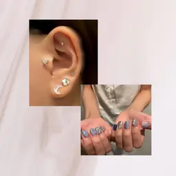 【リピーター様】【当店オフ有】ジェルネイル💅🏼&耳ツボジュエリー💎