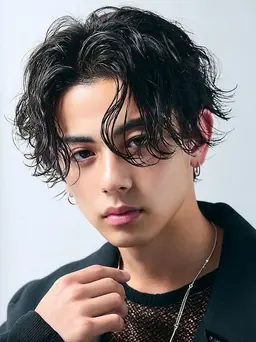 メンズカット+各種パーマ(ニュアンス、フェザー、シャドー、波巻き)練習モデル⚠️補足説明必須⚠️