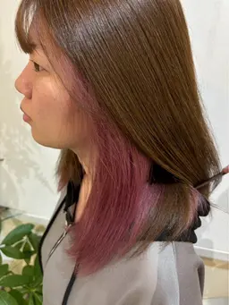 ブリーチ込み🫧イヤリングカラー🌟オージュアトリートメント付き🎀ダブルカラー🩶