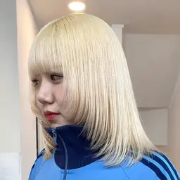 "平日限定🌸＂前髪カット&ケアブリーチ ダブルカラー(ケアカラー無料)+ トリートメント／【渋谷/原宿/表参道/青山】