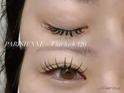 【パリエク】パリジェンヌ+高品質フラットラッシュ120本💫　《オフ/コーティング付》