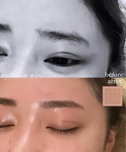 毛流れもしっかり綺麗に《毛流れ矯正＋眉毛waxで眉毛が綺麗にまとまる》