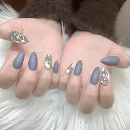 【自爪｜ナチュラル】 アート4本＋パーツ（数少なめ）　￥6,280