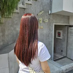 艶感ワンカラー+カット　(補修トリートメント付)