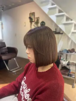 切りっぱなしボブカット＋トリートメント✂︎🍎