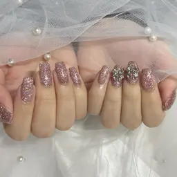 長さだし10本🩵ワンカラー/ラメグラ