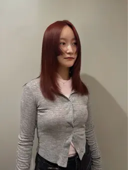 【ブリーチなしWカラー】🌿抜け感ケアカラー+こだわり顔周りカット🌿