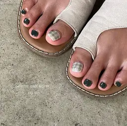 フット【付け替えオフ無料】ワンカラー＋親指アート