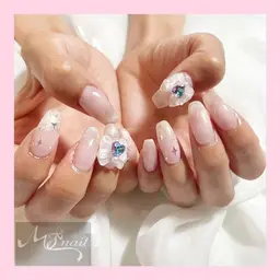 長さだし10本【アート4本付】ポイントアート/ワンホンネイル/韓国ネイル