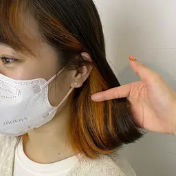 🌷インナー、イヤリングカラー🌷90%ダメージレスのケアブリーチ付き