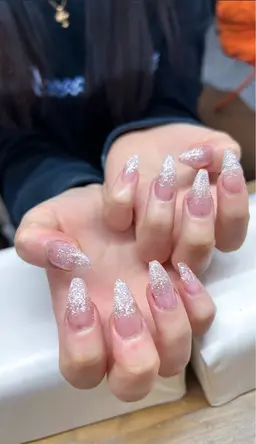 オフ有+長さ出し(ラメグラデーション)