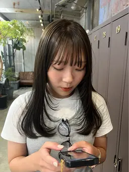 透明感カラー+クイックトリートメント【オリーブ アッシュ ベージュ グレージュ】