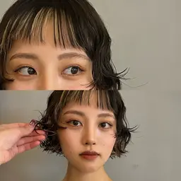 【 ( 12月限定🎄)同時施術可◎✨ ヘアカラー+パリジェンヌorまつ毛パーマ 】