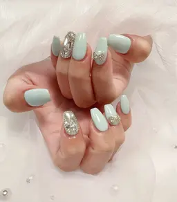 ワンカラーorラメグラデーション+埋め尽くし2本付き