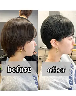 カット＋ナチュラルストレートパーマ(縮毛矯正)＋トリートメント#髪質改善#パーマ落とし
