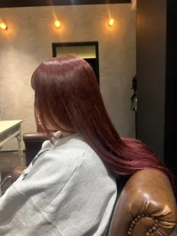 【レッド・ピンク系にされたい方】❤️艶々カラー＋プレトリートメント🩷
