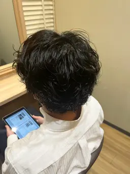 【🎉メンズ限定🎉】☘️調整カット☘️➕🌊波巻きパーマ🌊