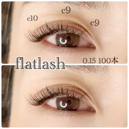 《技術向上メニュー☆》フラットラッシュ100本　他店付け足し不可　オフ別途500円LEDエクステ1000円)