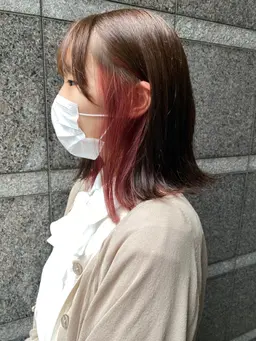 🌟インナーカラー(ブリーチ) + カラー　⚠️インナー部分のみのカラーも可