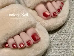 【どんな肌色にも合う】フットビー玉マグネットネイル ¥6500