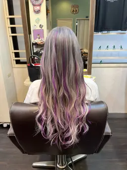 ブリーチ+ワンカラー+カット+シールエクステ80枚