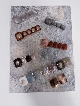 初回自爪付け替えオフ無料★フット親指アートコース