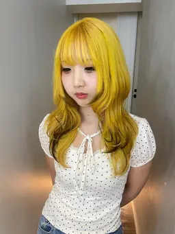 【U30】【ブリーチカラー】ダブルカラー 𝐀𝐮𝐣𝐮𝐚シャンプー込🧴‎◌𓈒𓐍