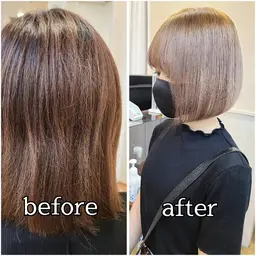 【ショートからボブの方限定価格】カット＋ケアブリーチ＋カラー＋シルクトリートメント