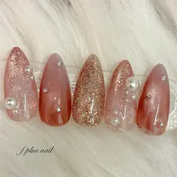 旬のレースネイル💖マグネット色替OK パーツ別途料金（写真のパーツは￥1000）オフあり/なし/現金支払いのみ