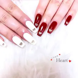 🖤アプレ【ハートくり抜き】10本長さ出し💫ワンカラー！（one size）