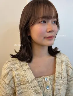 前髪カット+透明感たっぷりカラー🍃🌙