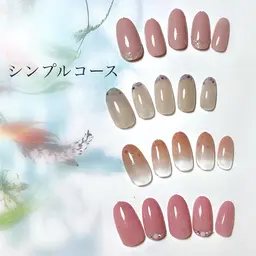 初回オフ無料！定額シンプルコース（ワンカラーにアート4本まで付けられます）