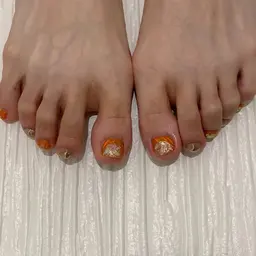 フット👣ニュアンスネイル🖤親指デザインコース🍀/オフケア無料🆓