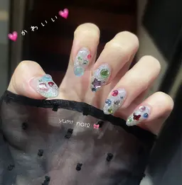 🎀チップ長さ出し🎀ストーン付け放題【ベースワンカラー&ラメグラデーション】