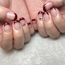 【ハンド】ベースカラーあり,フレンチネイル