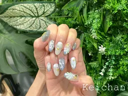 🉐チップ長さ出し10本⭐️デザイン6本まで&パーツつけ放題🎀初回オフ無料