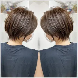 似合わせ小顔カット+ハイライトカラー【ショートカット/北千住ショートカット/丸みショート/似合わせショート】