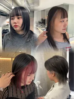 カット&インナーカラー